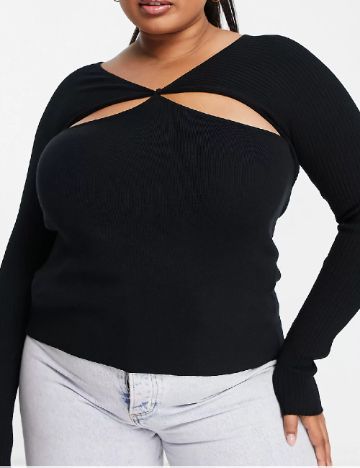 Bluza ASOS Curve, negru