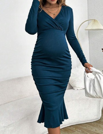 Rochie medie SHEIN Maternity, albastru