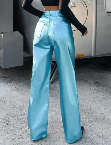 Pantaloni SHEIN, bleu Albastru