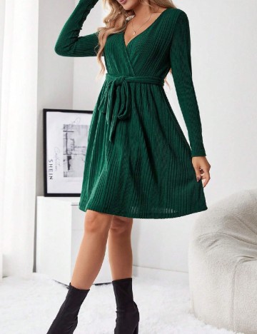 Rochie scurta SHEIN Maternity, verde inchis