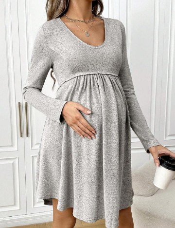 Rochie scurta SHEIN Maternity, gri