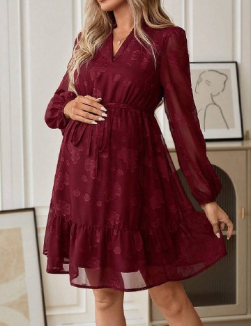 Rochie scurta SHEIN Maternity, visiniu