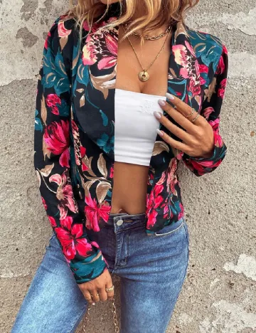 Blazer SHEIN, floral print Floral print