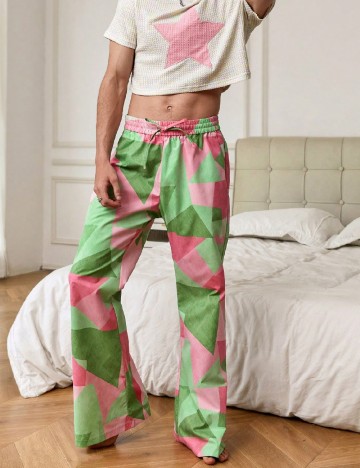Pantaloni SHEIN, verde/roz