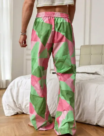 Pantaloni SHEIN, verde/roz Verde