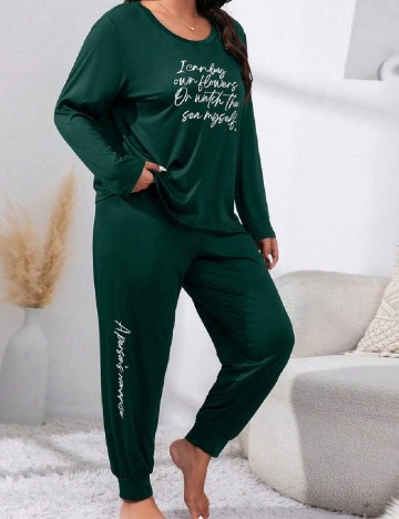 Pijama SHEIN CURVE, verde