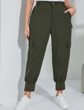 Pantaloni SHEIN CURVE, verde