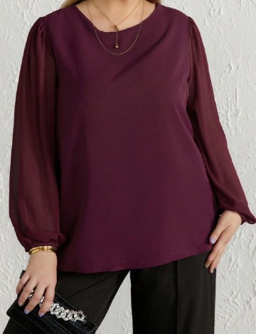 Bluza SHEIN CURVE, pruna