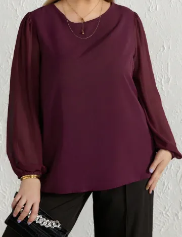 Bluza SHEIN CURVE, pruna Mov