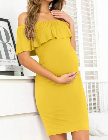 Rochie scurta SHEIN Maternity, galben Galben