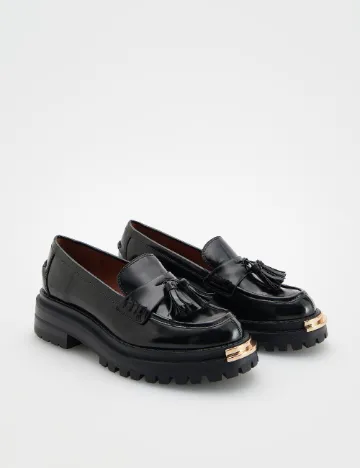 Mocasini Reserved, negru Negru