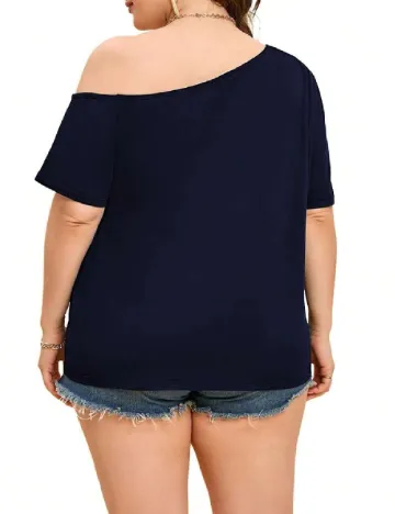 Tricou SHEIN CURVE, bleumarin Albastru