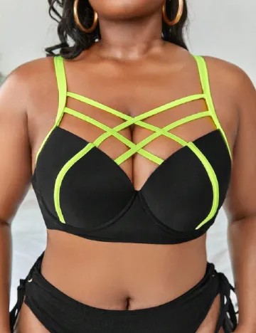 Sutien de baie SHEIN CURVE, negru Negru