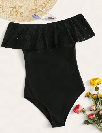 Costum de baie SHEIN, negru Negru