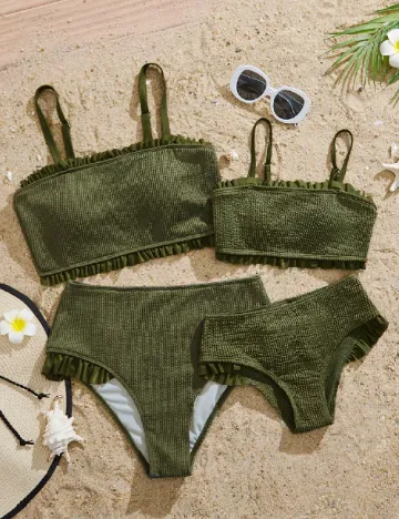 Costum de baie SHEIN CURVE, verde Verde