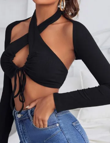 Top SHEIN, negru Negru