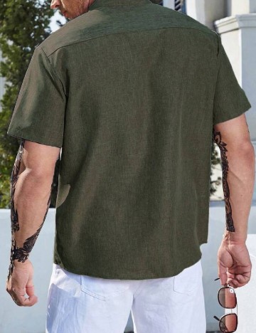 Camasa SHEIN Plus Size Men, verde