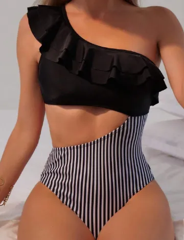 Costum de baie SHEIN, negru Negru