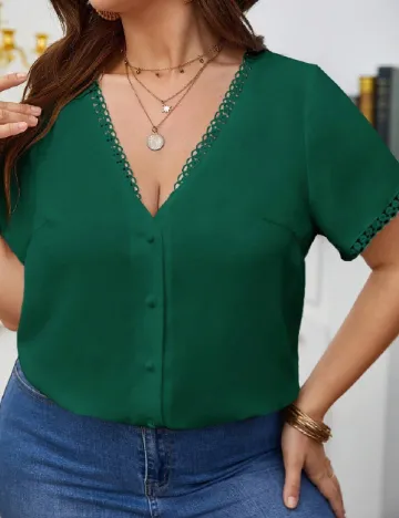 Bluza SHEIN CURVE, verde Verde