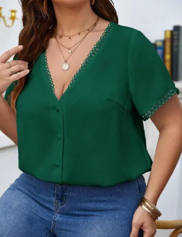 Bluza SHEIN CURVE, verde Verde