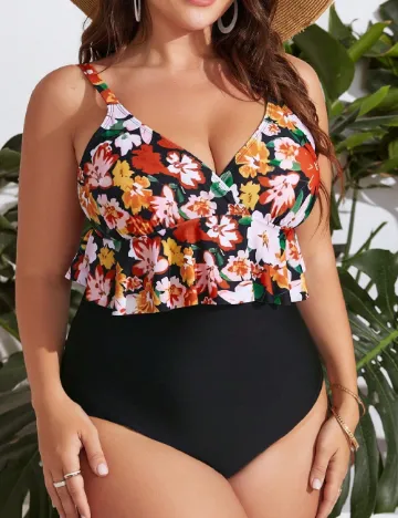 Costum de baie SHEIN CURVE, negru Negru