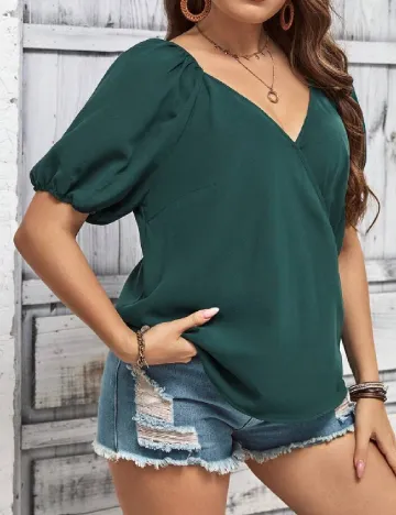 Bluza SHEIN CURVE, verde Verde