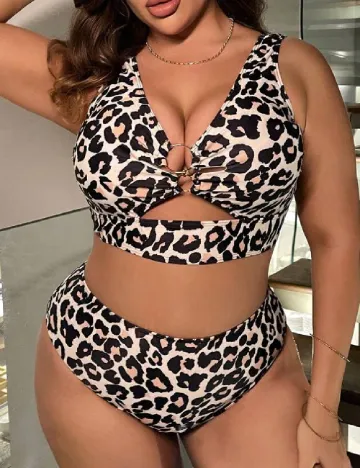 Costum de baie SHEIN CURVE, animal print Animal print