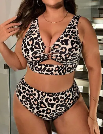 Costum de baie SHEIN CURVE, animal print Animal print