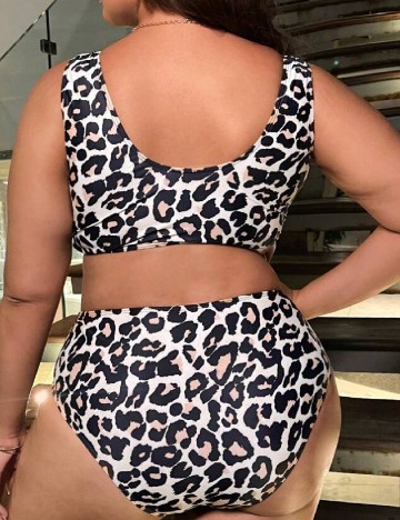 Costum de baie SHEIN CURVE, animal print