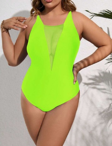 Costum de baie SHEIN CURVE, verde