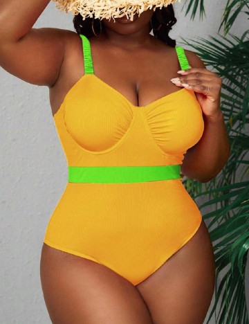 Costum de baie SHEIN CURVE, galben