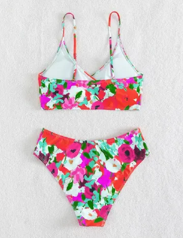 Costum de baie SHEIN, floral Floral print