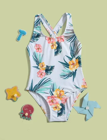 Costum de baie Shein Kids, alb Alb