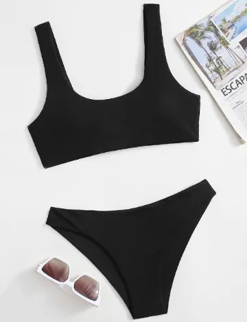 Costum de baie SHEIN, negru Negru