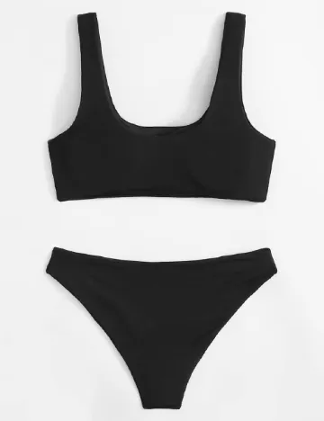 Costum de baie SHEIN, negru Negru