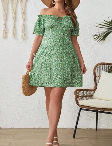 Rochie scurta SHEIN CURVE, verde Verde