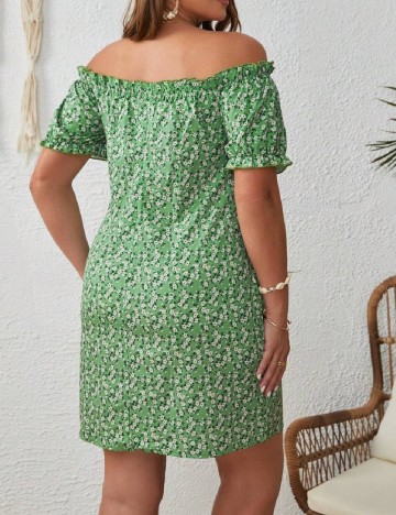 Rochie scurta SHEIN CURVE, verde