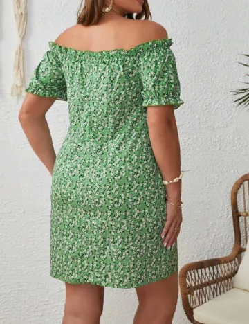 Rochie scurta SHEIN CURVE, verde Verde