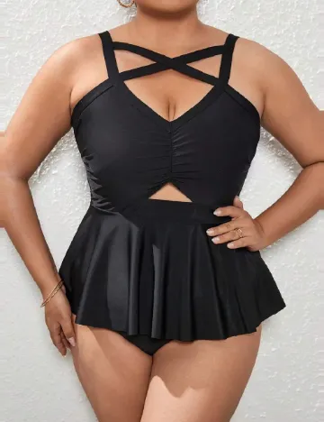 Costum de baie SHEIN CURVE, negru Negru