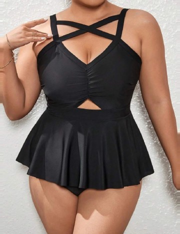 Costum de baie SHEIN CURVE, negru