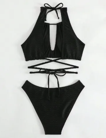 Costum de baie SHEIN, negru Negru