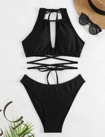 Costum de baie SHEIN, negru Negru