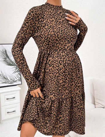 Rochie scurta SHEIN Maternity, animal print