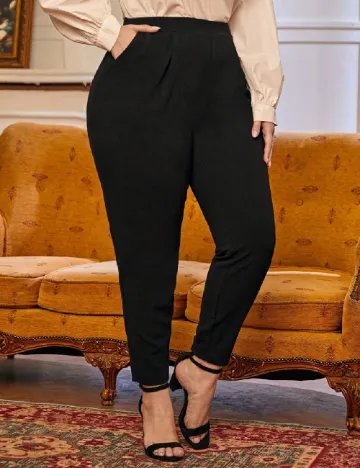 Pantaloni SHEIN CURVE, negru Negru