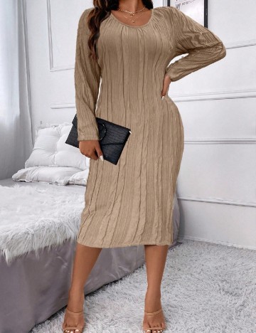 Rochie medie SHEIN CURVE, maro