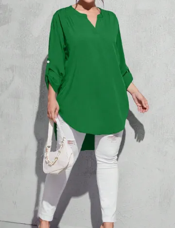 Bluza SHEIN CURVE, verde Verde