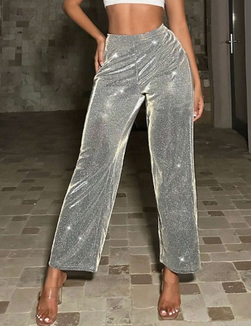 Pantaloni SHEIN, argintiu