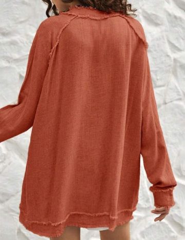 Camasa Oversize SHEIN, caramiziu