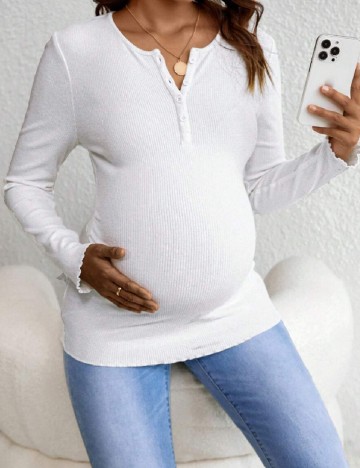 Bluza SHEIN Maternity, alb