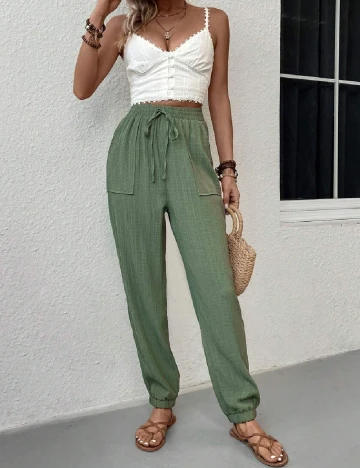 Pantaloni SHEIN, verde Verde